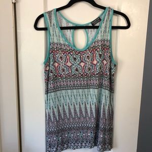 Papermoon Turquoise & Pink Tribal Print Tank